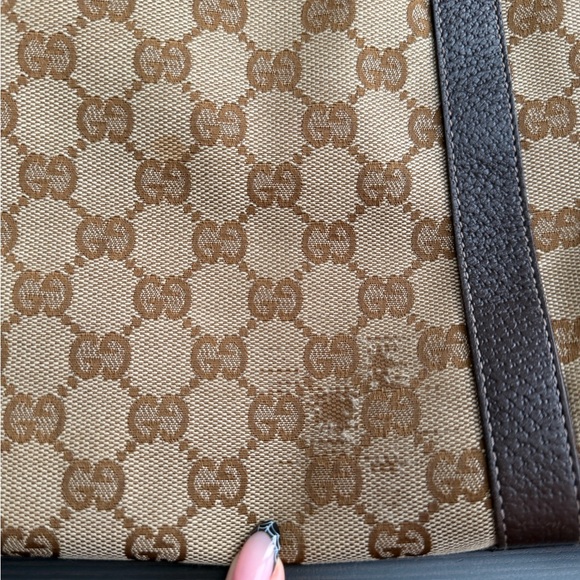 Gucci Vintage Brown Monogram Canvas Shoulder Bag and Dust Bag - Picture 15 of 16